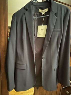 Diane Von Furstenberg Navy Single-Button Blazer